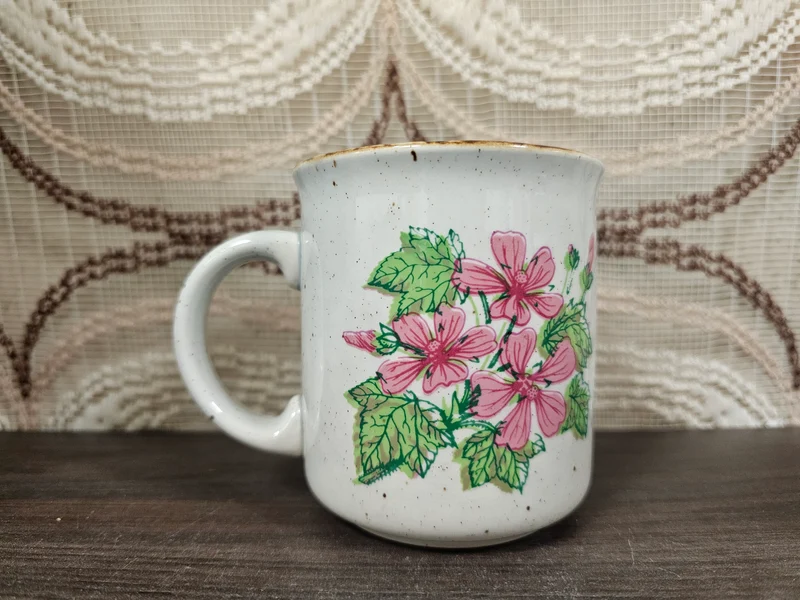 Vintage Becel mok Malva silvestris – Made in England