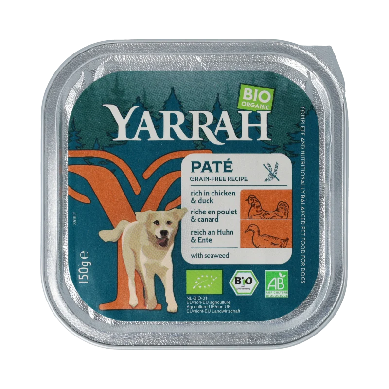 Yarrah BIO Dog Pate with Duck & Seaweed 150g 150 gram