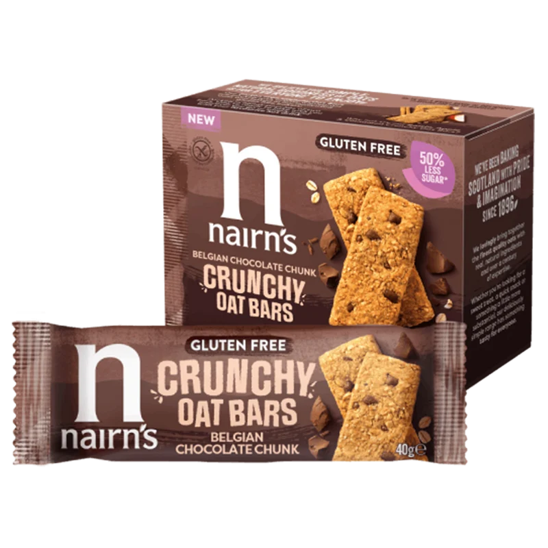 Nairns Crunchy oat bars chocolate Belgian glutenvrij 160 gram