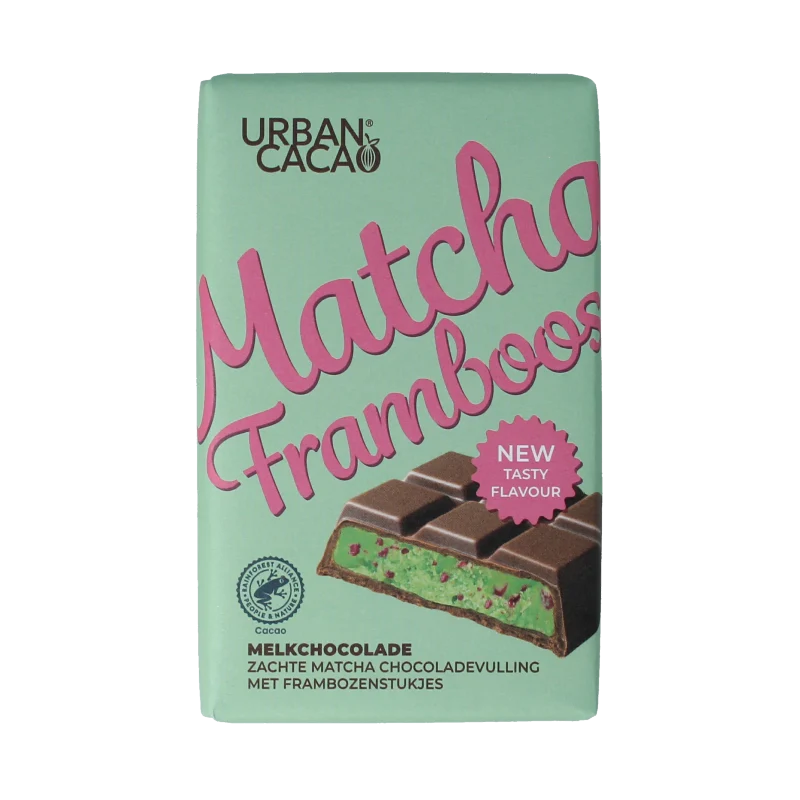Urban Cacao Matcha framboos 140 gram