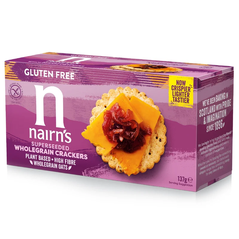 Nairns Volkoren crackers seeded glutenvrij 137 gram