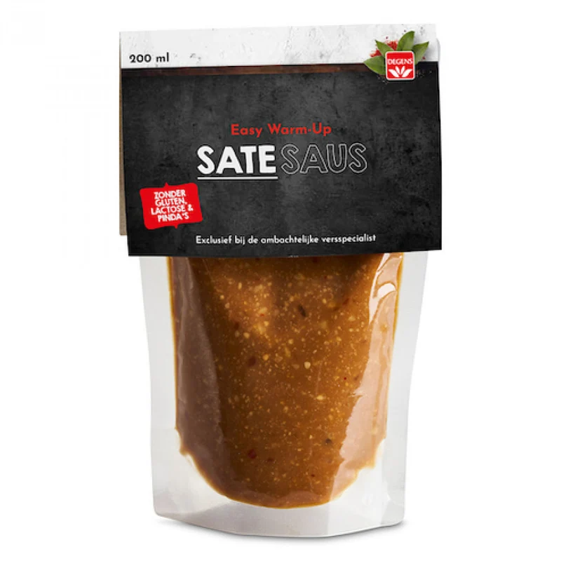 Degens Satesaus pindavrij lactosevrij glutenvrij 200 ml