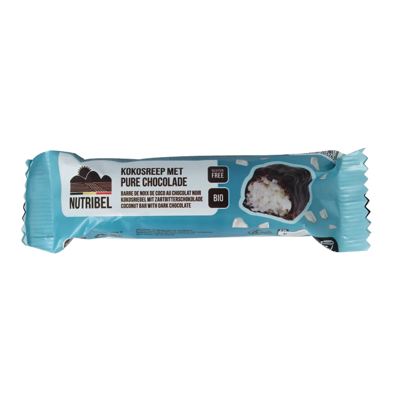 Nutribel Kokosreep met pure chocolade bio 40 gram