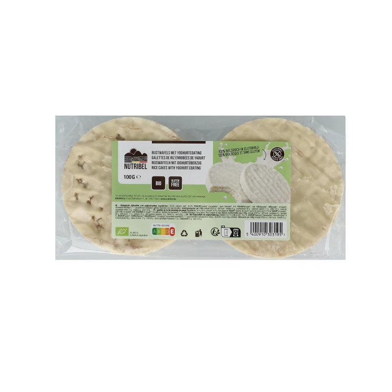 Nutribel Rijstwafels yoghurt coat bio 100 gram