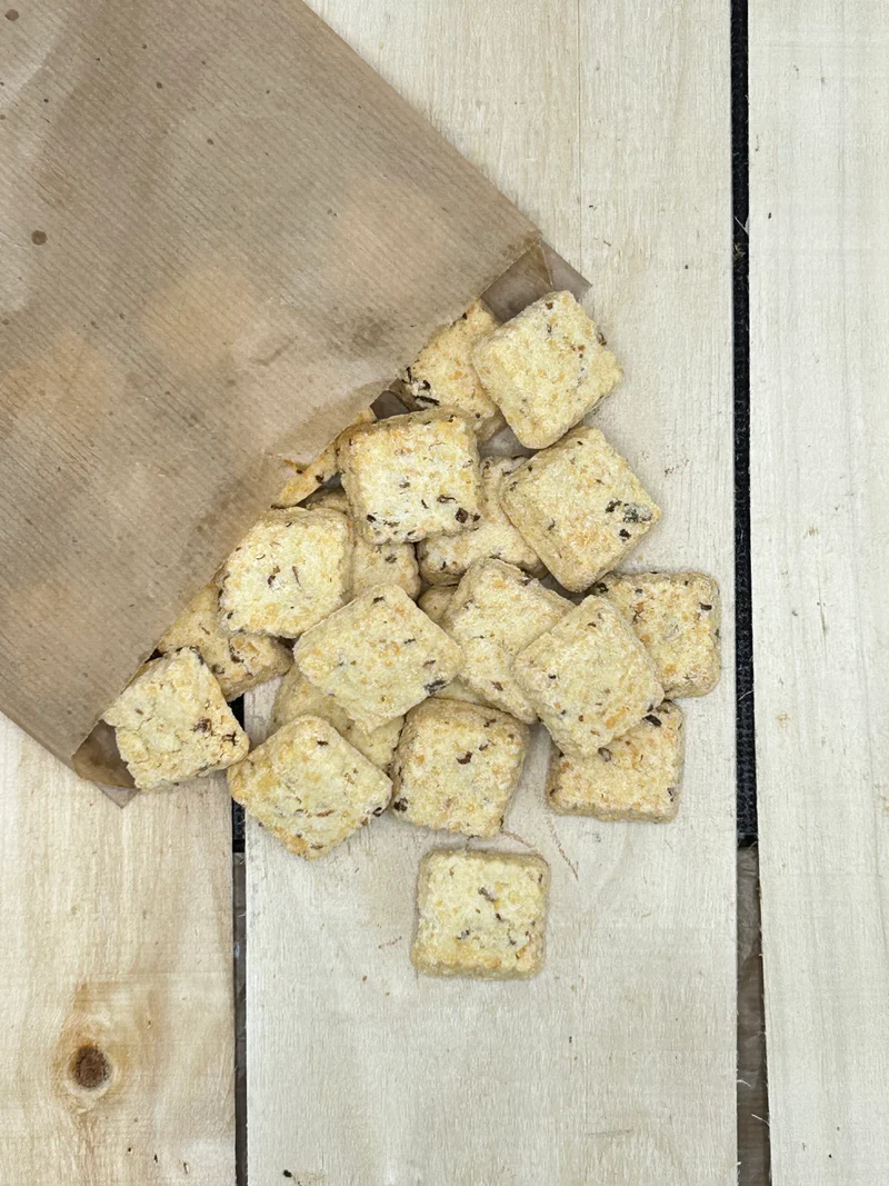 Biscuits Salés Fromage & Oignon +/- 150gr