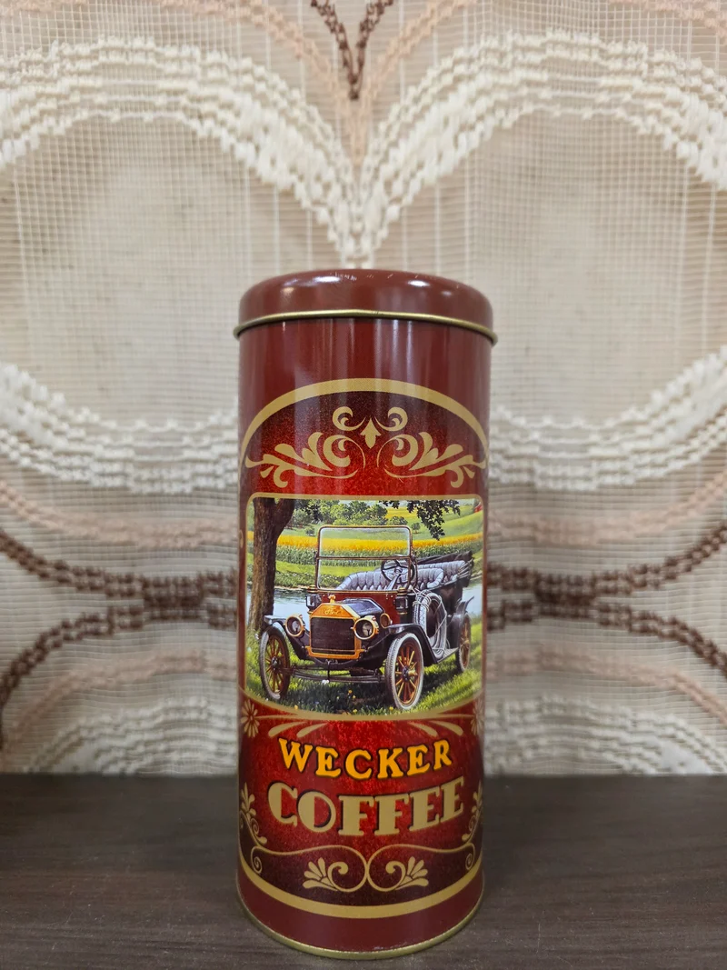 Wecker coffee blik 18 cm – vintage koffieblik