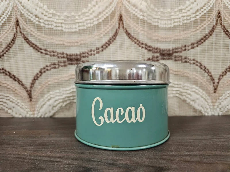 Vintage Brabantia cacao blik groen 8 x 11 cm