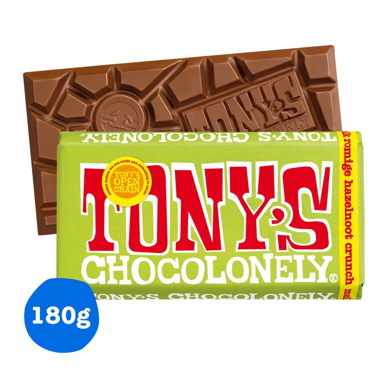 Tony's Chocolonely Melk romige hazelnoot crunch