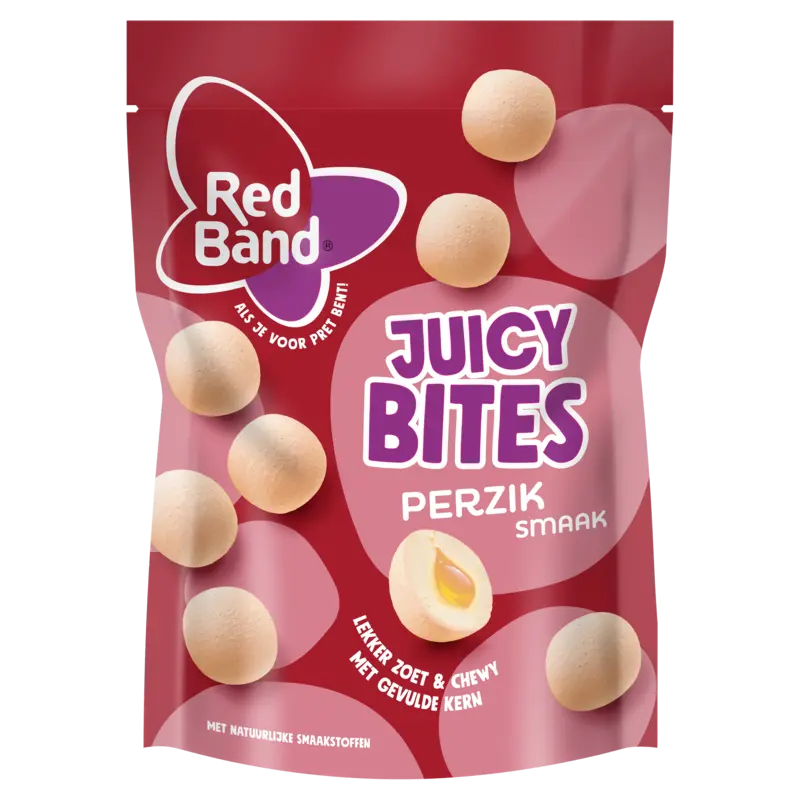 Red Band Juicy bites perzik smaak