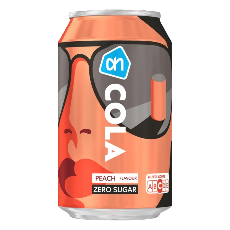 Cola zero sugar peach flavour