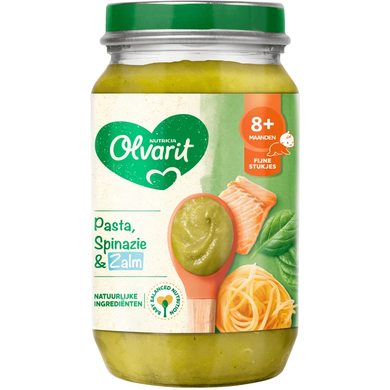 Olvarit 8M18 Pasta Spinazie Zalm