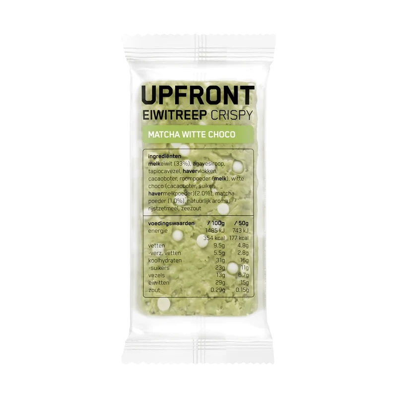 Upfront Eiwitreep Crispy Matcha Witte Choco