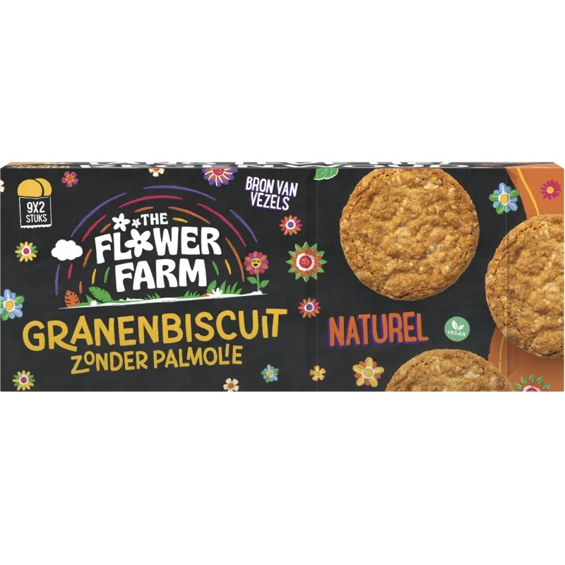 Flower Farm Granenbiscuit naturel zonder palmolie