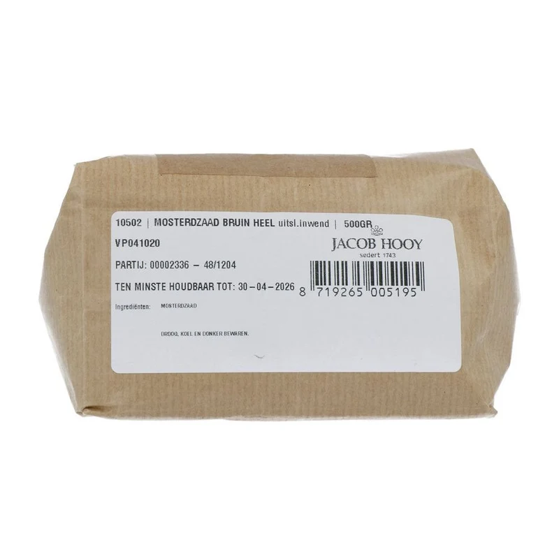 Jacob Hooy Mosterdzaad Bruin Heel 500 gram