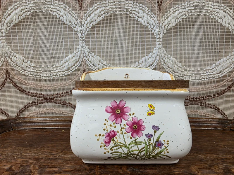 Wildflower zoutpot met roze bloemen