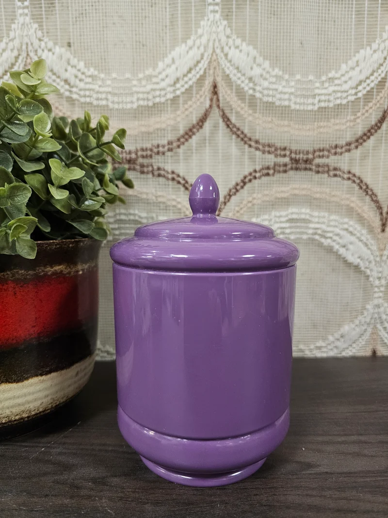 Paarse kunststof voorraadpot
