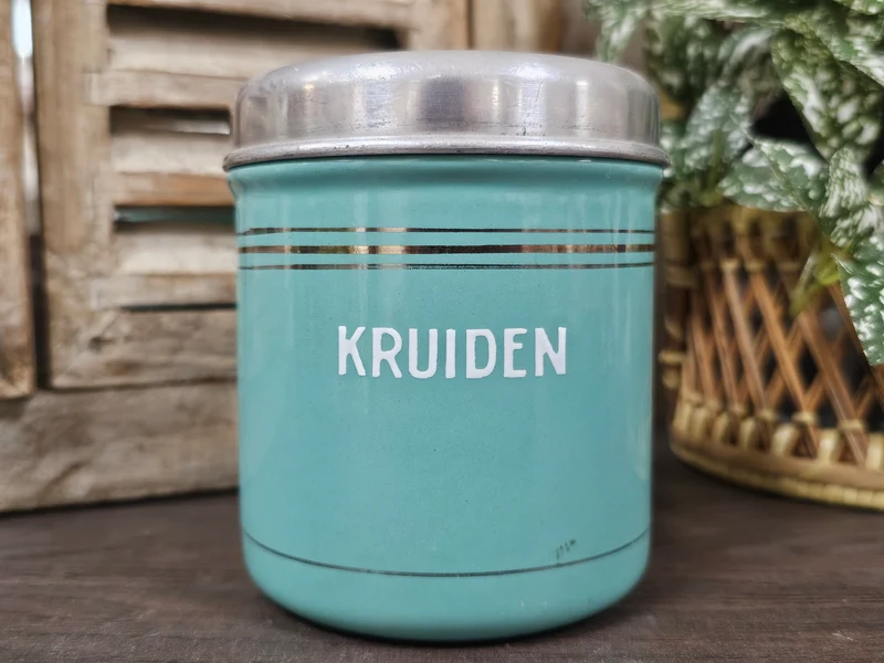 Emaille kleine voorraadbus "Kruiden"