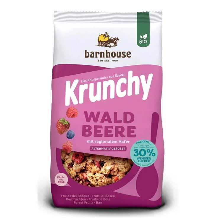 Barnhouse Krunchy Pur Bosbessen Alternatief Gezoet Bio 500 gram
