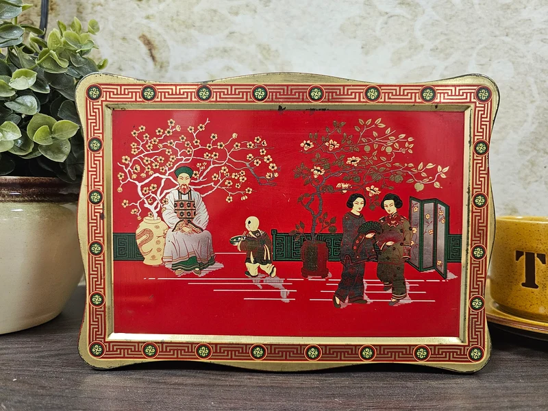 Chinees blik rood goud rechthoek