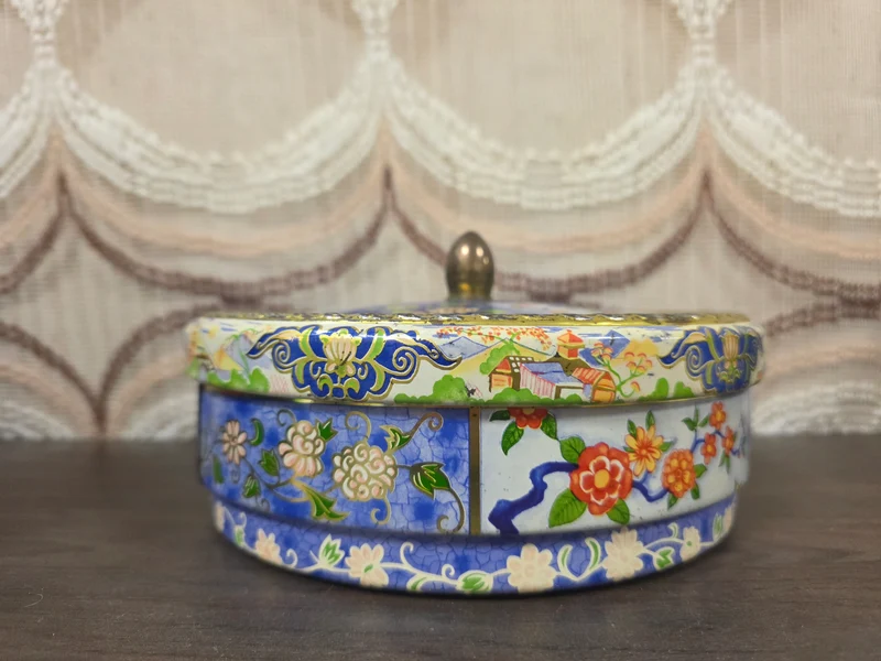 Albert Heijn vintage rond koekblik - koektrommel