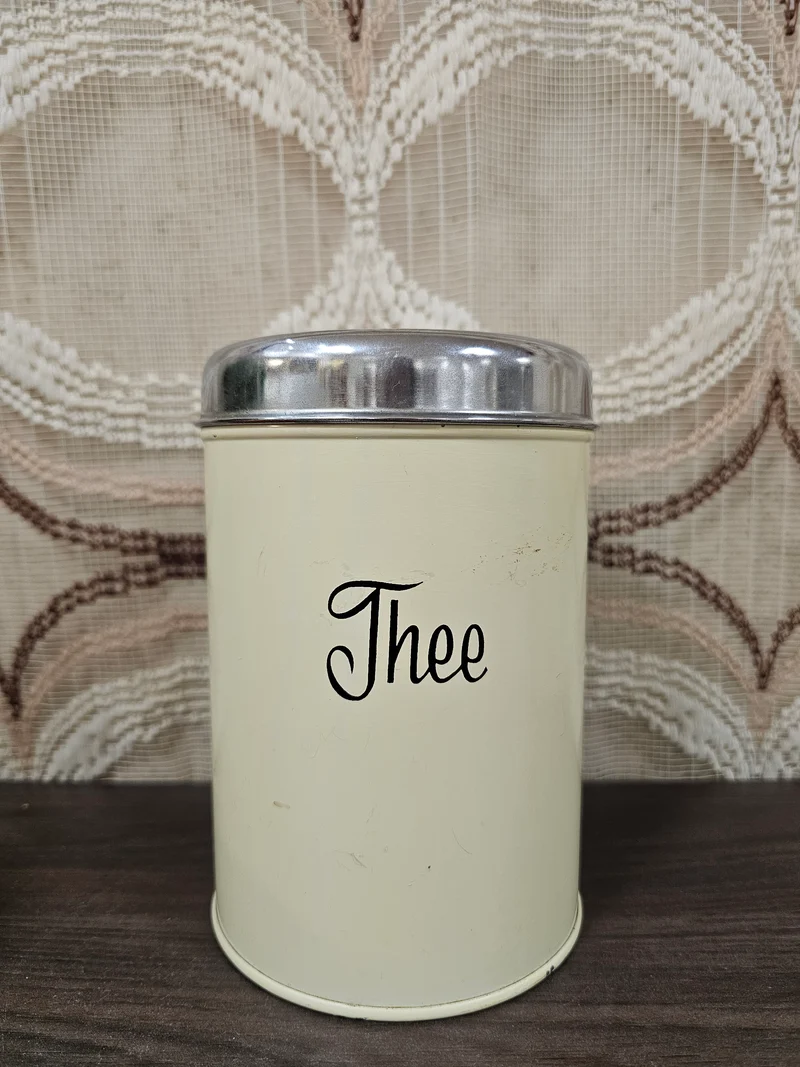 Brabantia cremekleur blik "thee"
