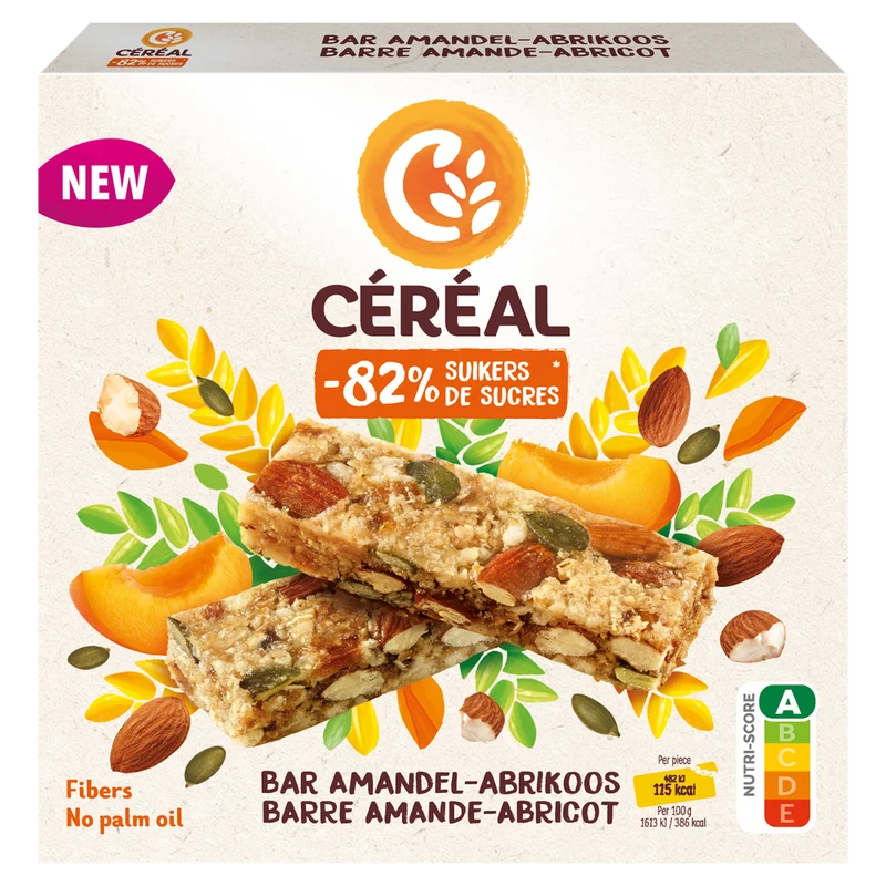 Cereal Amandel & Abrikoos Granenrepen 3 stuks