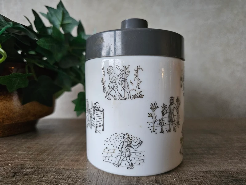 Opaline vintage voorraad pot grijs