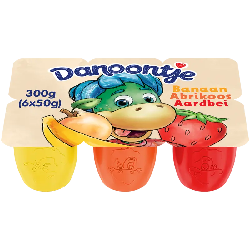 Danoontje Fruitkwark banaan aardbei abrikoos