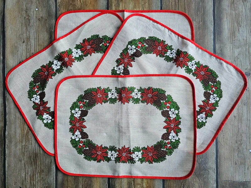 Stoffen kerst placemats