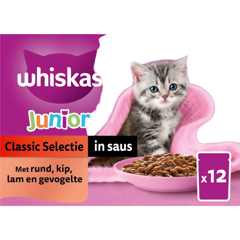 Whiskas Junior classic selectie in saus