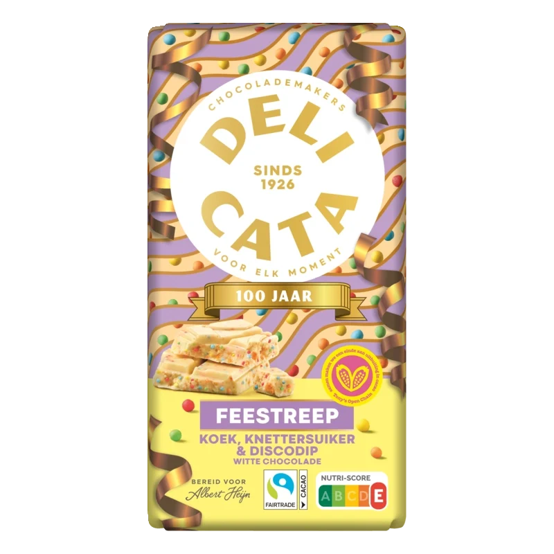 Delicata Reep wit koek, knettersuiker & discodip