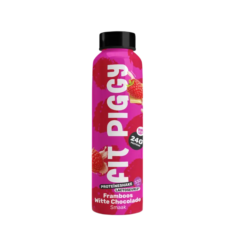 Fit Piggy Proteïneshake framboos witte chocolade
