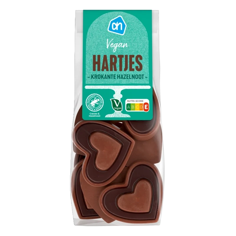 Vegan hartjes krokante hazelnoot