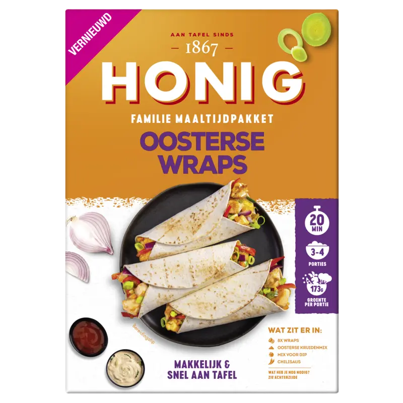 Honig Familie maaltijdpakket Oosterse wraps