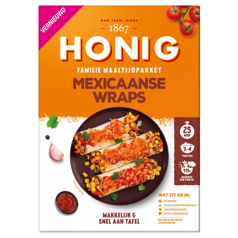 Honig Famillie maaltijdpakket Mexicaanse wraps
