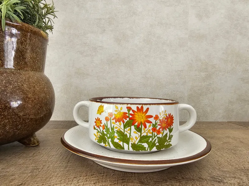 Wildflower soepkom met schotel