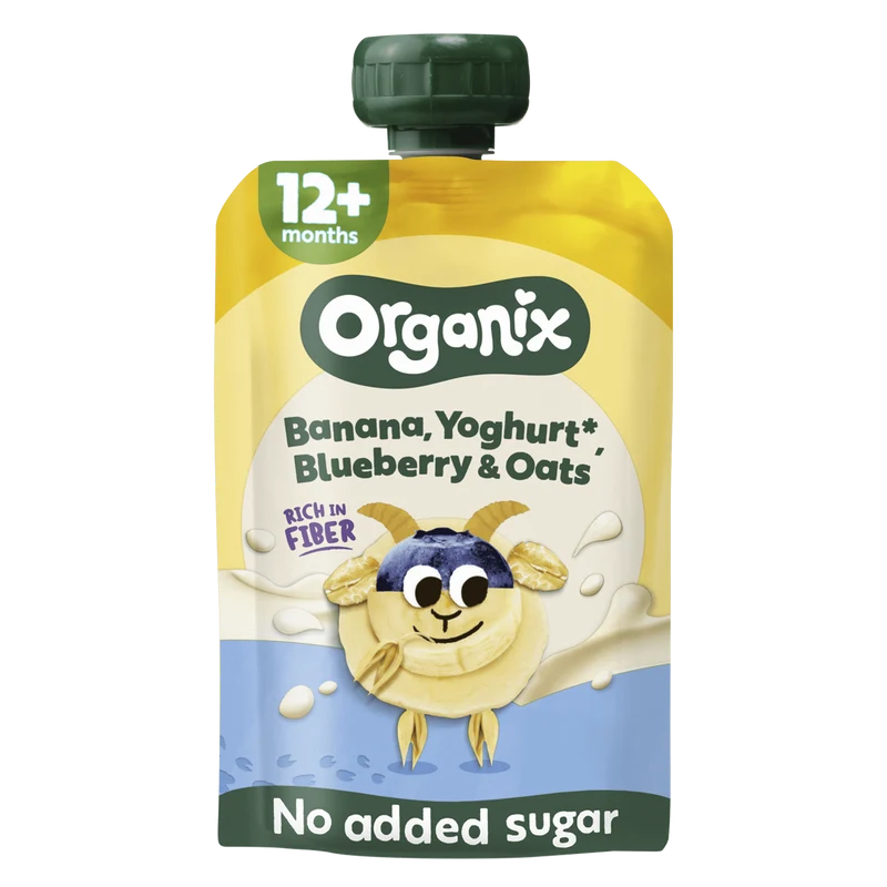 Organix Knijpfruit Banaan Yoghurt Bessen 12+m