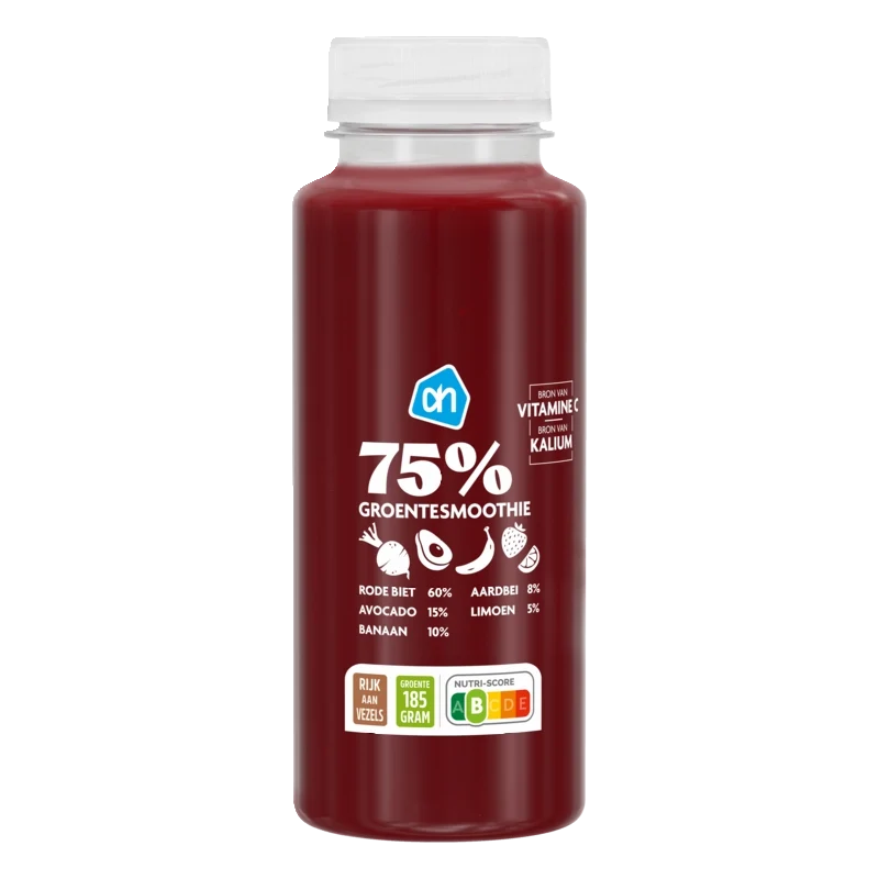 75% Groentesmoothie rode biet aardbei