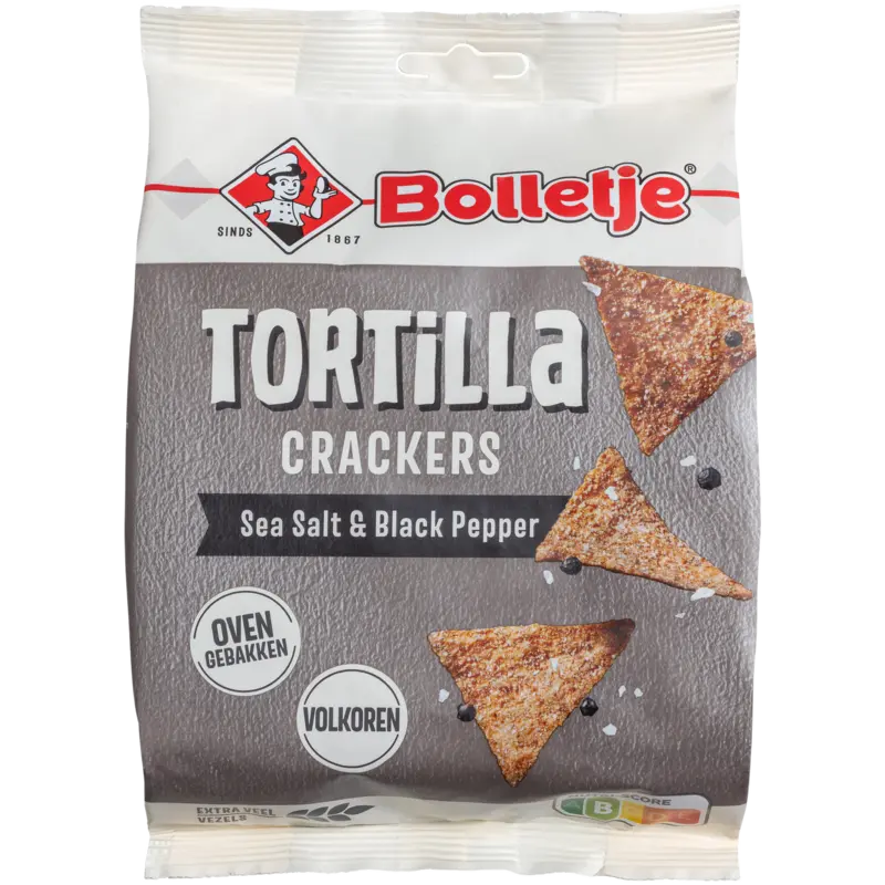 Bolletje Tortilla crackers sea salt black pepper