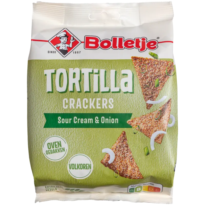Bolletje Tortilla crackers sour cream & onion