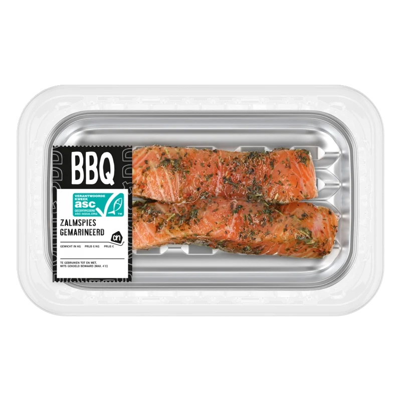 BBQ zalmspies gemarineerd