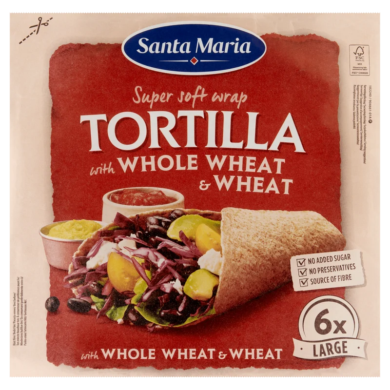 Santa Maria Tortilla wrap met volkorentarwe L 6st