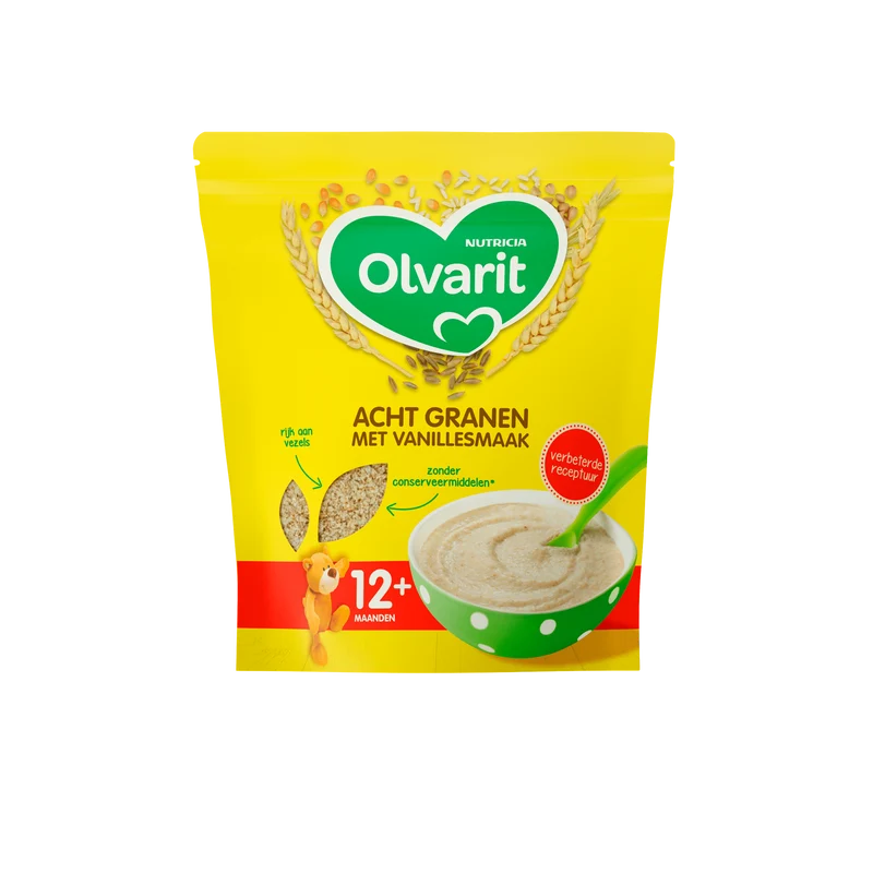 Olvarit 12+mnd Pap Acht Granen Vanille