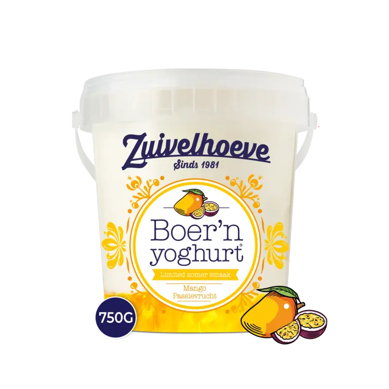 Zuivelhoeve Boer'n yoghurt mango passievrucht
