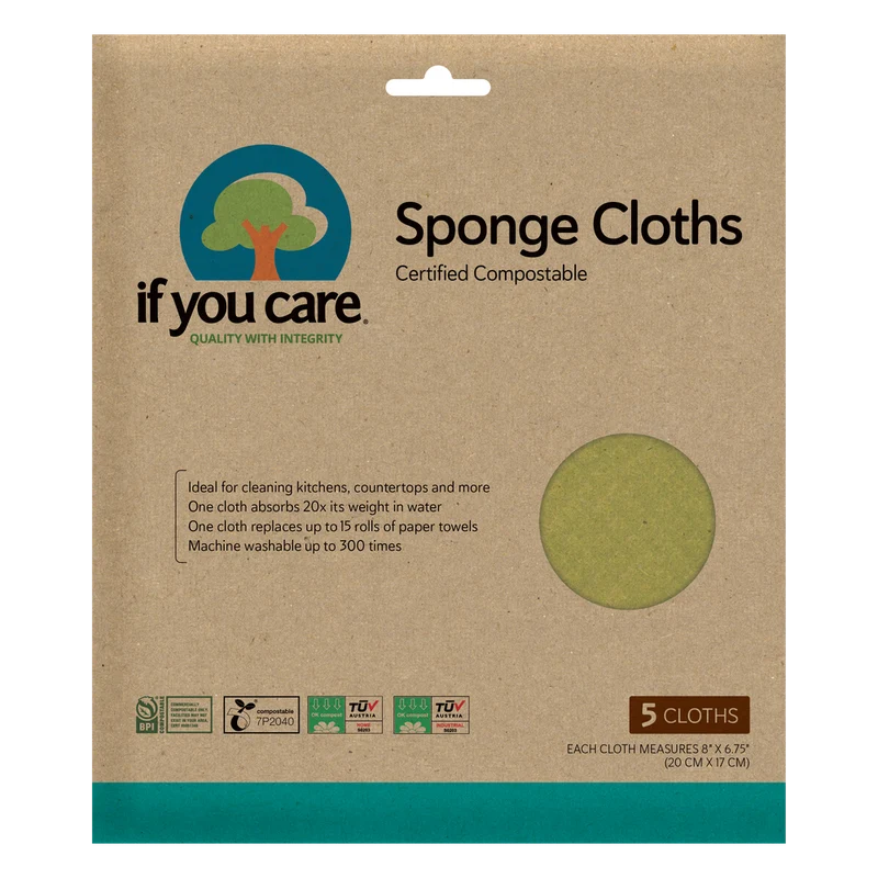 If You Care Certified Compostable Sponge Cloths 5 stuks