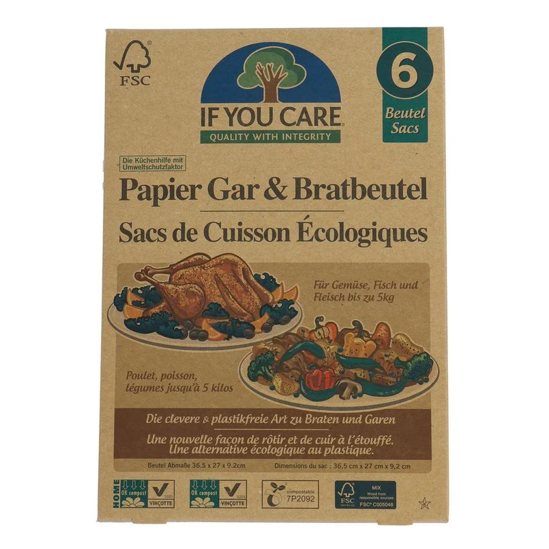 If You Care Papieren Gaar en Braadzak M - 6 stuks.FSC 6 st