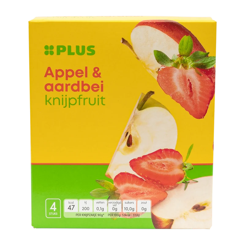 Knijpfruit appel & aardbei 4x90gr