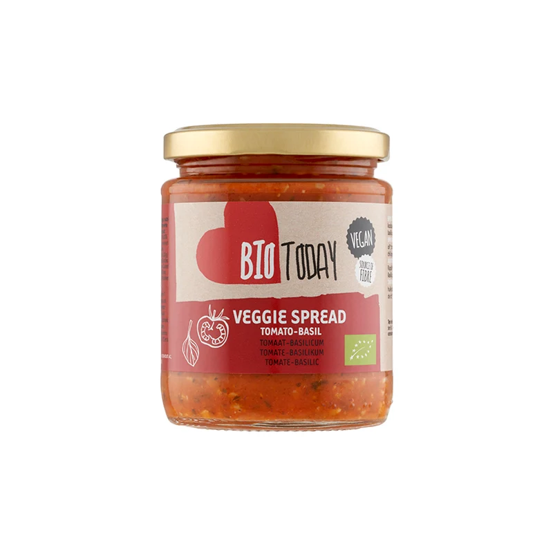 Biotoday Veggie Spread Tomaat & Basilicum Bio 235 gram