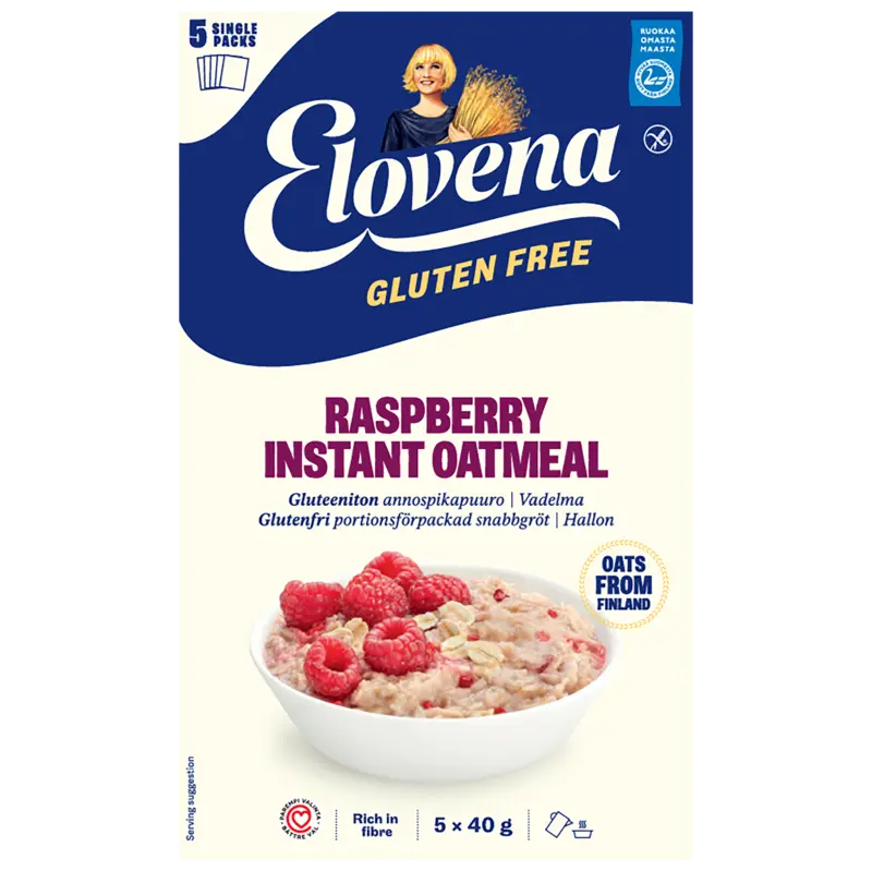 Elovena Raspberry instant oatmeal glutenvrij