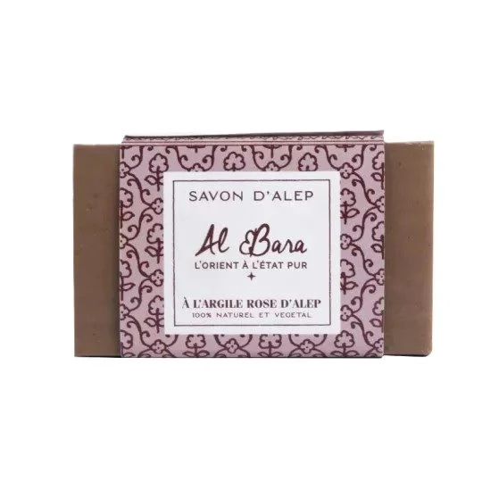 Al Bara Aleppo Zeep Pure Olijfolie & Roze Klei 150 gram